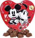 Mickey and Minnie Valentine’s Candy Gift Tin, 10 Individually Wrapped Milk Chocolate Hearts, Reusable Container, 2.12 Ounces