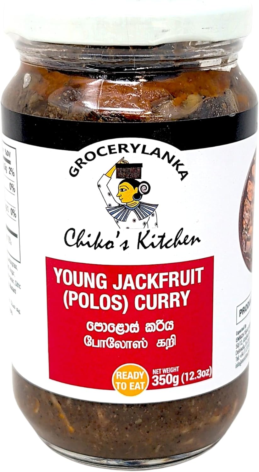 Polos Curry 350g (12.3 oz) by Chiko’s Kitchen – Authentic Sri Lankan Young Jackfruit Curry in Traditional Spices | Ready to Eat