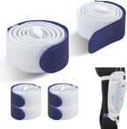 4 Packs Leg Bag Straps(Blue), Urine Drainage Bag Strap Catheter Leg Bag Straps with Soft Elastic Fabric Comfortable Silicone Grips for Men Women