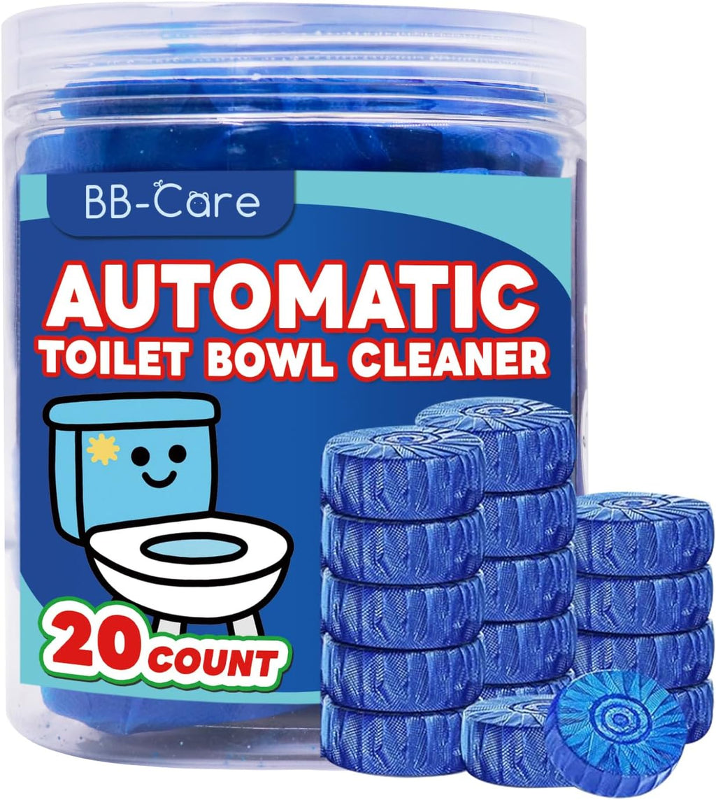 20 Count Automatic Toilet Bowl Cleaner Tablets, Bathroom Cleaning Tablets with Long-Lasting Formula, Toilet Cleaners, Blue
