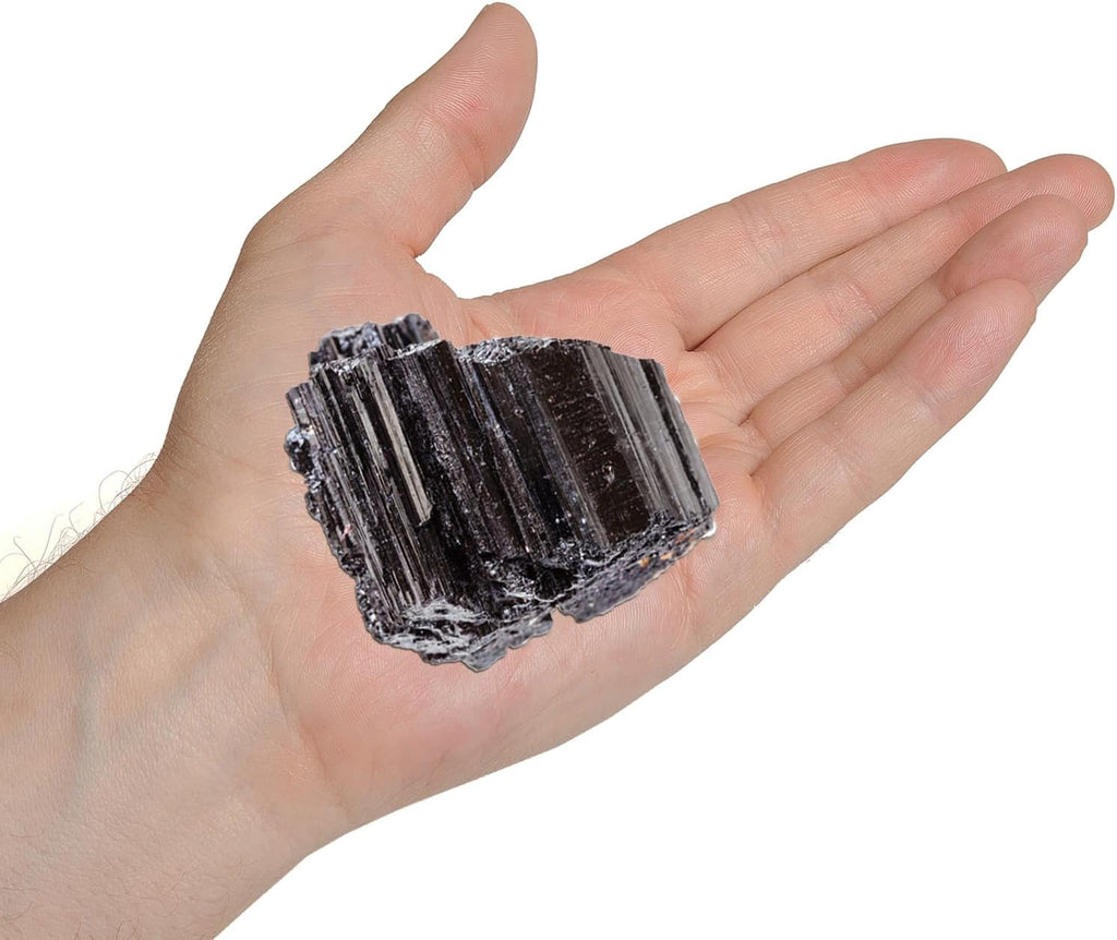 Erliway 2-3'' Black Tourmaline Raw Crystals, Natural Rough Crystals and Healing Stones, Crystal Rocks and Gemstones for Tumbling Cabbing Fountain Rocks Decoration Wire Wrapping Reiki (0.15-0.22lb)