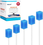 300 Pcs Disposable Oral Swabs – Longer Handle Dental Sponge Swabs for Mouth Cleaning – Unflavored & Individually Wrapped, Soft Foam Mouth Swabs for Daily Oral Hygiene & Personal Care (Blue 300)