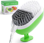 Lumkew Vegetable Brush Scrubber for Food, Drainable Potato Mushroom Scrubber Brushes, Veggie Fruit Washing Scrub Cleaner,1Pcs, Green
