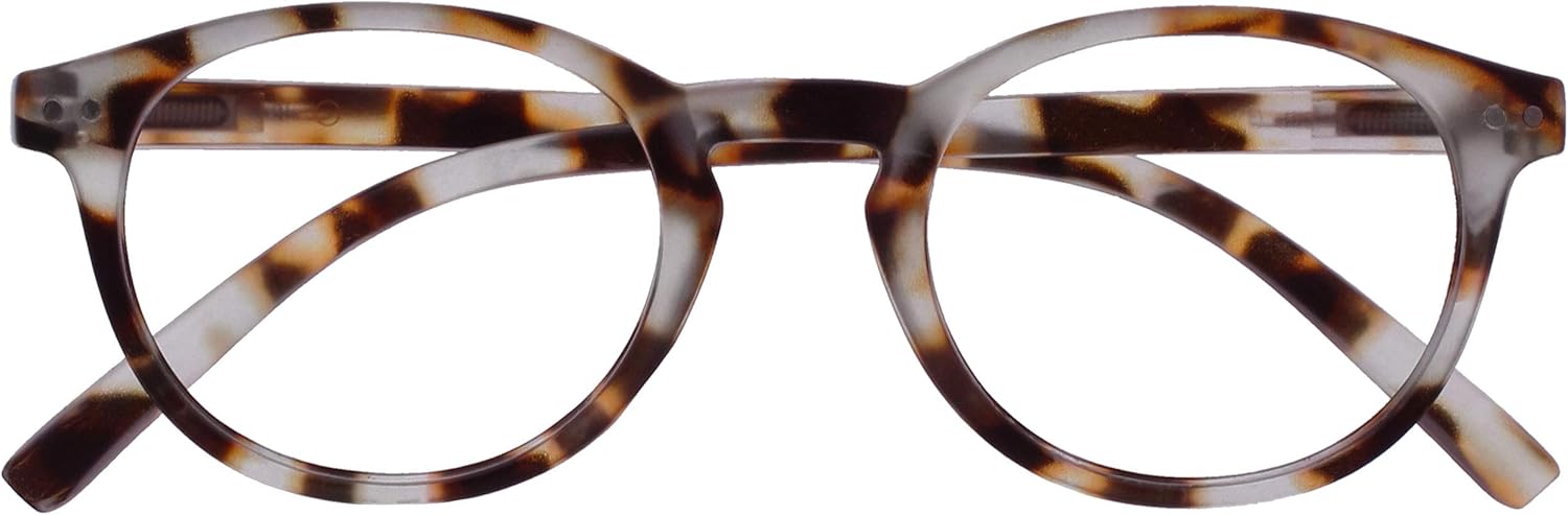 OPULIZE ZEN Reading glasses for Women Men,Scratch Resistant Round frame with Spring Hinges, Matte Light Brown Tortoiseshell +2.5 (Pack of 1)