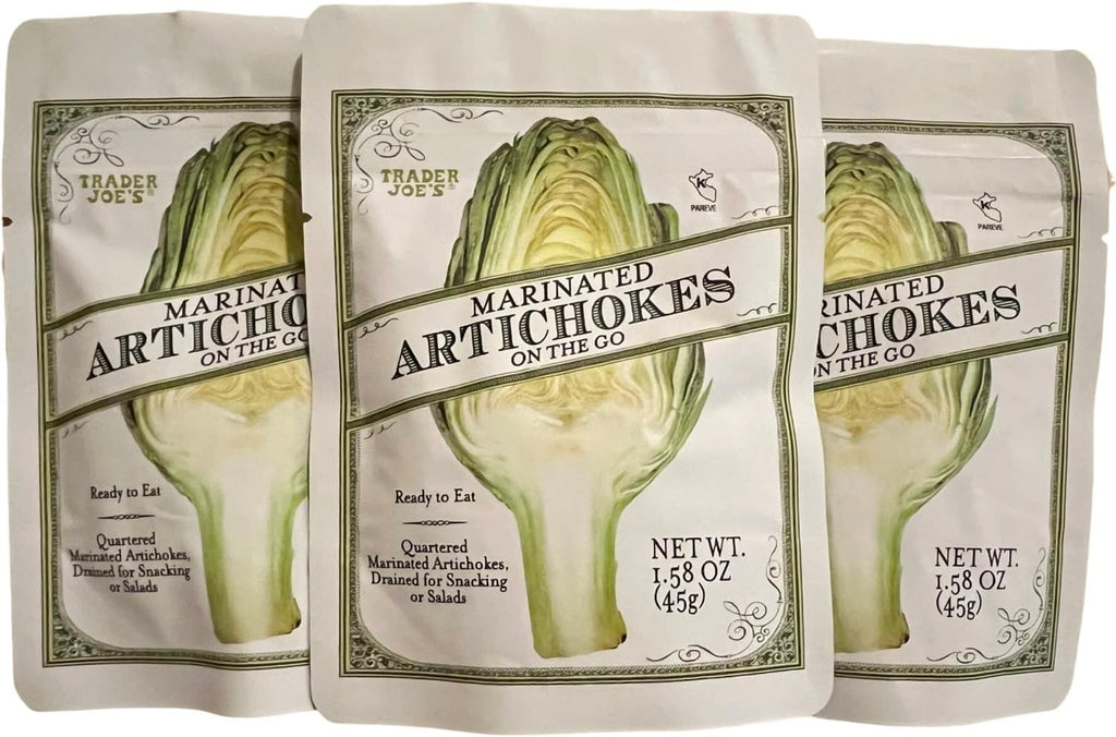 Trader Joe's Marinated Artichokes On The Go Ready to Eat Kosher, 1.58 oz (Pack of 3)