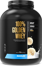 Maxler 100% Golden Whey Protein - 24g of Protein per Serving - Whey Protein Powder for Pre Post Workout - Fast-Absorbing Whey Concentrate, Isolate & Hydrolysate Blend - Vanilla Ice Cream 5 lb
