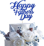 Happy Father's Day Cake Topper Cake topper Blue Glitter Cake topper Decorative Party Cake Decoration for Father's Day