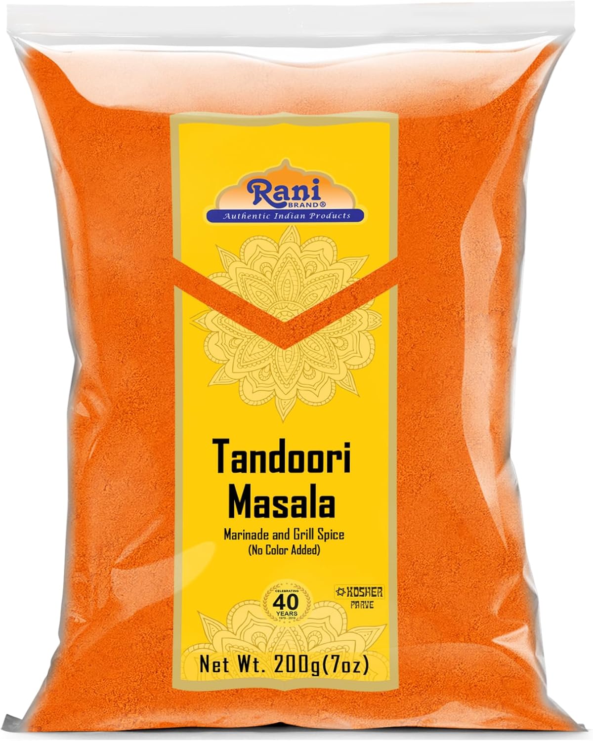 Rani Tandoori Masala (Natural, No Colors Added) Indian 11-Spice Blend 7oz (200g) ~ Salt Free | Vegan | Gluten Friendly | NON-GMO | Indian Origin