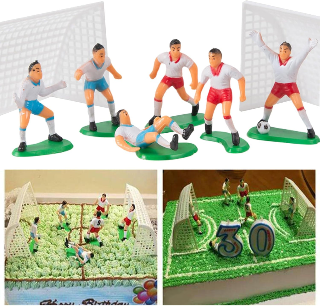 9Pcs Football/Soccer Toppers for Cake and Cupcakes Attractive Processed Cake Toppers for Sports Theme Baby Shower Party Supplies Cake Toppers Decorations, Frosting, Icing and Decorations