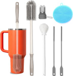 15.7" Silicone Bottle Brush Set - 6 Pack Water Bottle and Straw Cleaner Brush Long Handle for Hydro Flasks, Sports Bottles & Reusable Straw, Narrow Neck Containers, Tumblers, Glassware