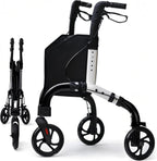 Premium 3 Wheel Rollator Walker for Seniors, Lightweight Foldable Three Wheeled Rolling Walker with Storage Bag, Aluminum Mobility Aid