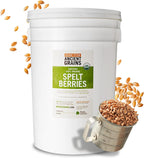 Grand Teton Ancient Grains - 100% Organic Spelt Berries, US-Grown Farro Organic Grain Spelt in 6 Gallon Super Pail for Long-Term Storage, 43 lbs