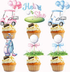 Golf Gender Reveal Cupcake Toppers Golf Gender Reveal Decorations Golf Balls Cake Decorations