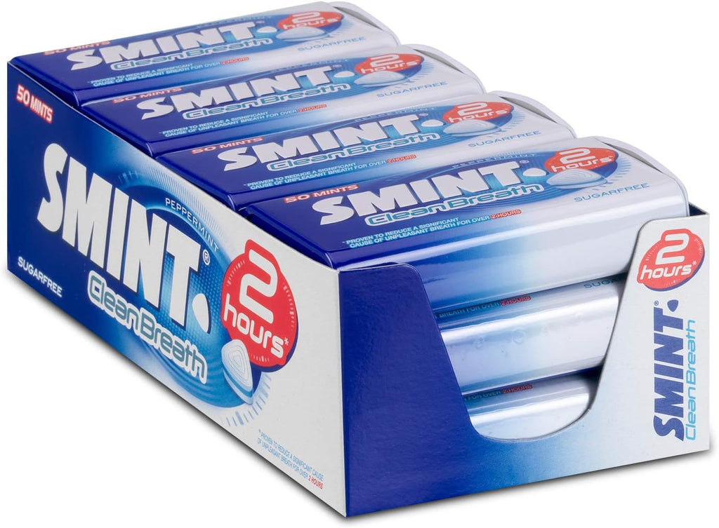 Smint Breath Mints | Smint 2 Hours Clean Breath Peppermint | Pack of 12 Smint breath mints | Sugar Free Mints | Smint Mints | 14 Oz | 420 Gr