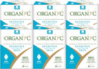 Organyc - 100% Certified Organic Cotton Feminine Pads - Sanitary Napkin with Wings for Women, Moderate Flow, Regular Absorbency, 60 Count (6 Pack of 10 Count)