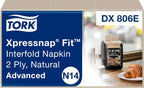 Tork Xpressnap Fit Natural Dispenser Napkin N14, Compostable 2-ply, 36 packs x 120 napkins, DX806E