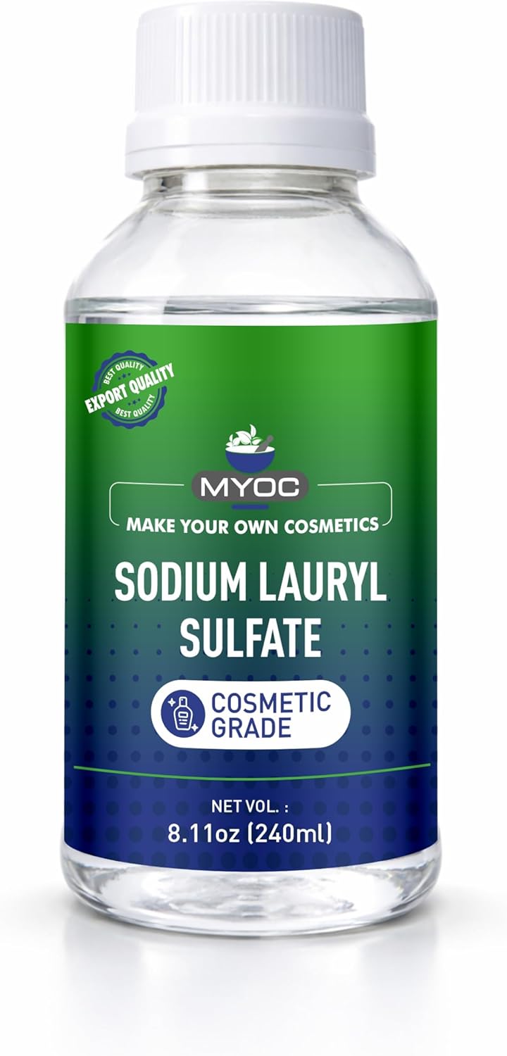 Sodium Lauryl Sulfate (240 ml / 8.11 fl oz) - Cosmetic Grade for DIY Shampoo Body Wash Cleanser & Soap Formulations
