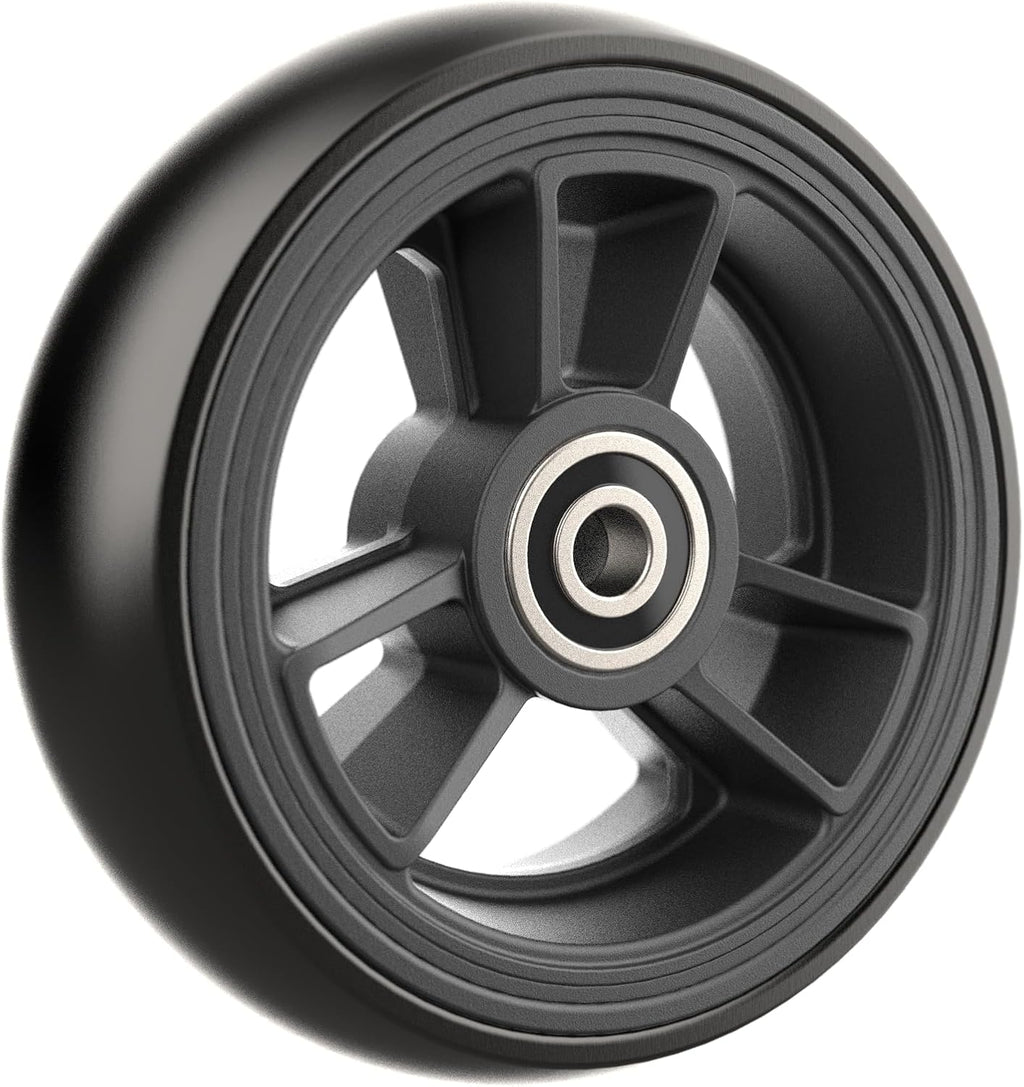 W434, 4 X 1.4 inch, Solid, PU Wheels, Wheelchair Casters, Nylon Rim, one Pair (Black)