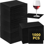 Henoyso Black 1000 Pack 2 Ply Cocktail Napkins Bulk Disposable Dinner Beverage Paper Napkins for Wedding Bar Party Birthday Cocktail Holiday Elegant Restaurant Event (Premium)