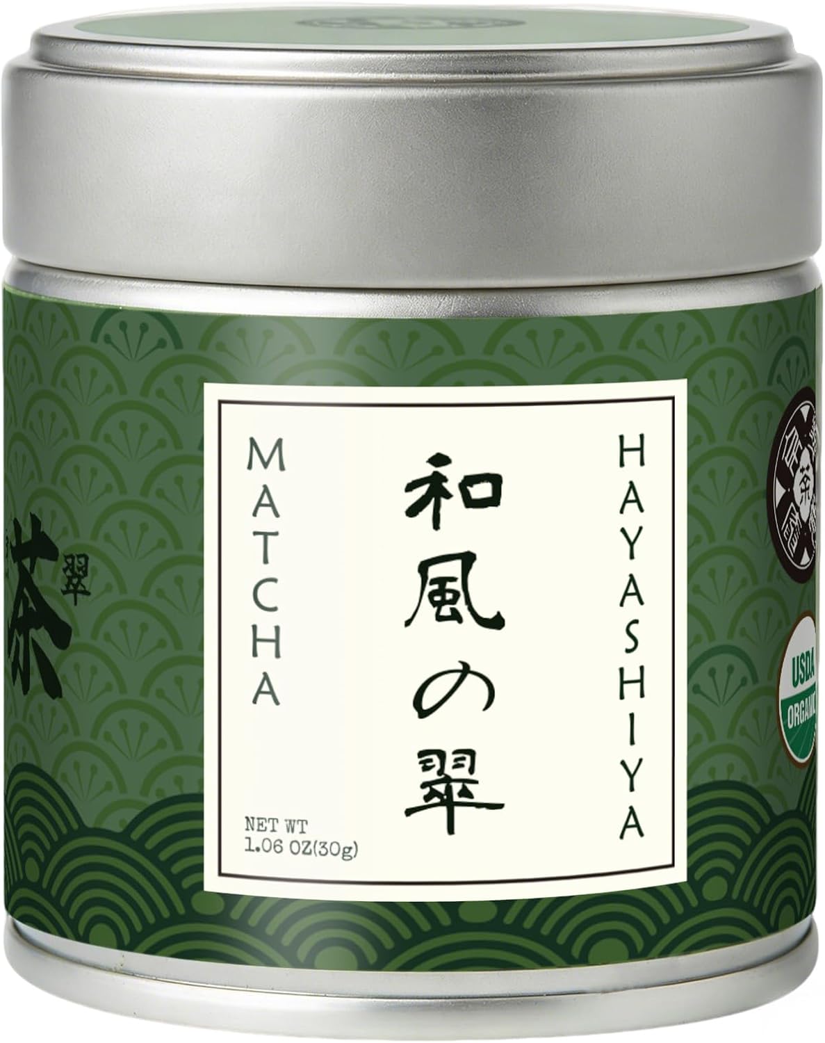 HAYASHIYA Matcha Powder Ceremonial Grade in Tin - Organic Japanese Green Tea from Kyoto 30g - First Harvest Stone-Ground for Lattes, Smoothies, Baking - Superfood Antioxidant Clean Energy Boost