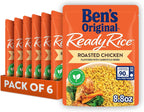 BEN'S ORIGINAL Ready Rice Roasted Chicken Flavored Rice, Easy Dinner Side, 8.8 OZ Pouch (Pack of 6)