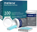 Metene TD-4116 Blood Glucose Test Strips, 100 Count Blood Sugar Test Strips for Diabetes, Use with metene TD-4116 and metene S Blood Glucose Monitoring System Only(No Monitor)