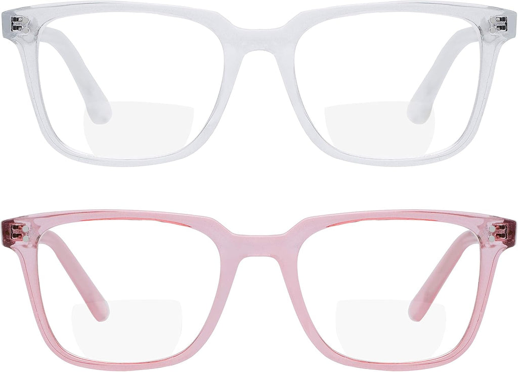 Yogo Vision 2 Pack Bifocal Reading Glasses Readers for Men Women Anti Glare Lightweight Eyeglasses