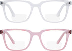 Yogo Vision 2 Pack Bifocal Reading Glasses Readers for Men Women Anti Glare Lightweight Eyeglasses