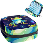 Sanitary Napkin Storage Bag for Feminine Pads, First Period Kit for Women, Starry Sky Frog Portable Menstrual Period Sanitary Pouch
