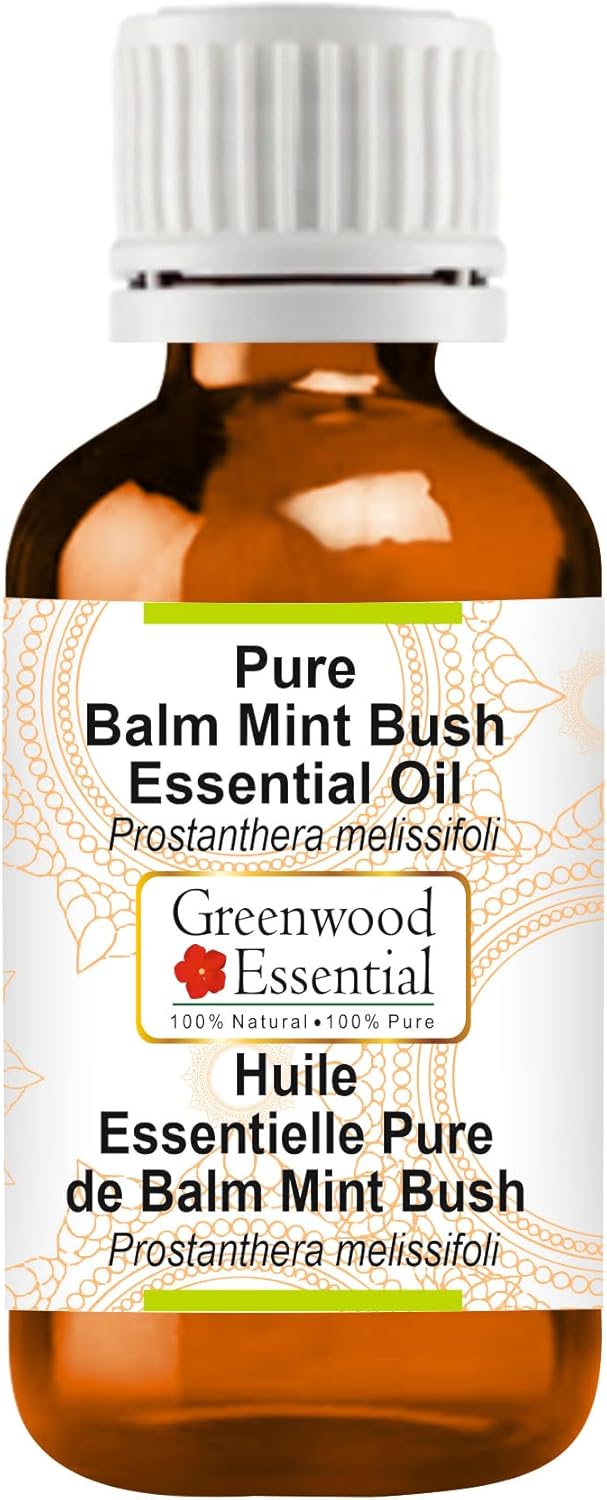 Greenwood Essential Balm Mint Bush Essential Oil (Prostanthera melissifoli) Pure | Non-Sticky | Non-Greasy | Lightweight | Men & Women | All Skin Types | Steam Distilled 2ml (0.06 oz)