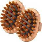 2pcs,Massage Brush for Belly,Wooden Massage Brush for Body and Scalp - Natural Wood Cellulite Massager & Gua Sha Comb for Lymphatic Drainage, Muscle Pain Relief, Body Shaping