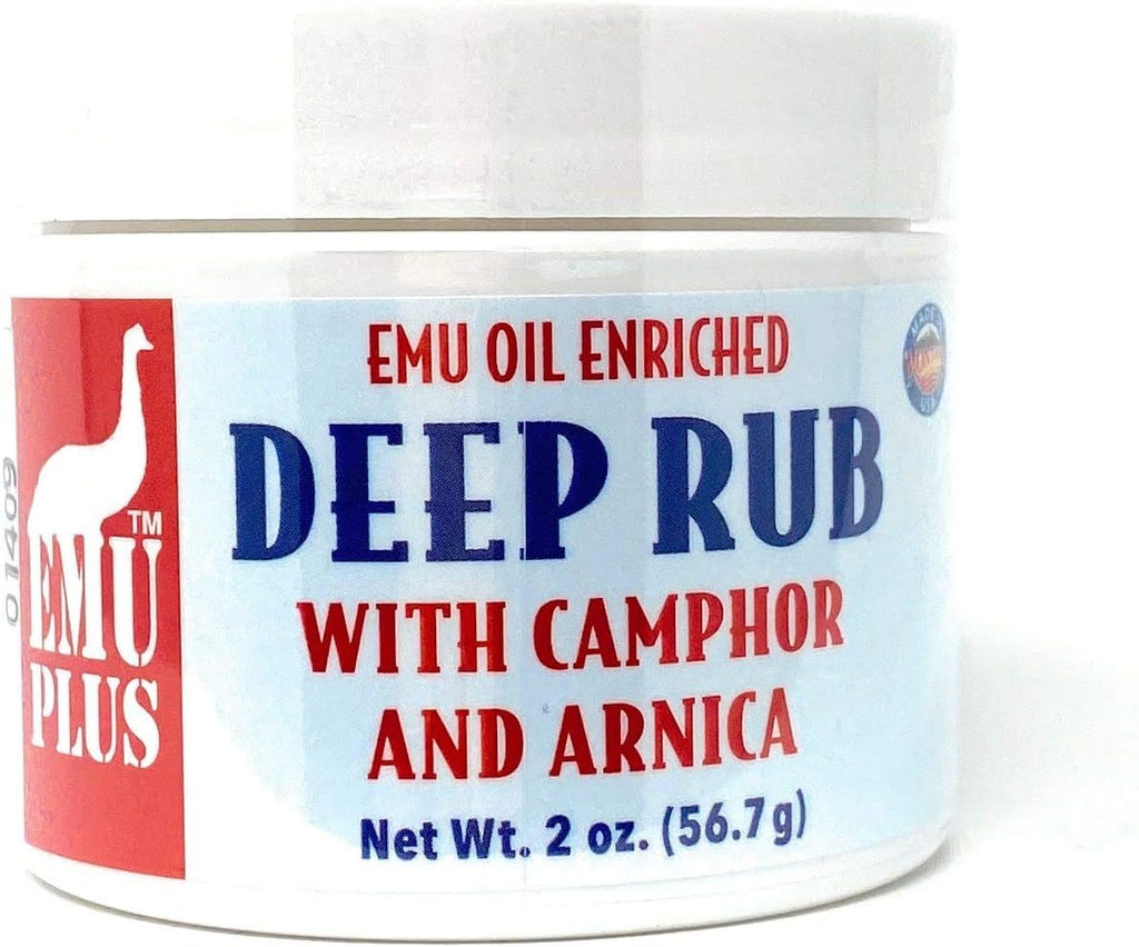 Montana Emu Ranch - EMUPlus Deep Rub with Camphor and Arnica 2 Ounce Jar - Made with 100% Pure Emu Oil - Formulated for Older, Active Athletes
