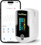 Zacurate 500E-B Wireless Bluetooth Fingertip Blood Pulse Oximeter Monitor with FREE App, SpO2, Heart Rate, Plethysmograph, and Perfusion Index Finger Oxygen Sensor Meter