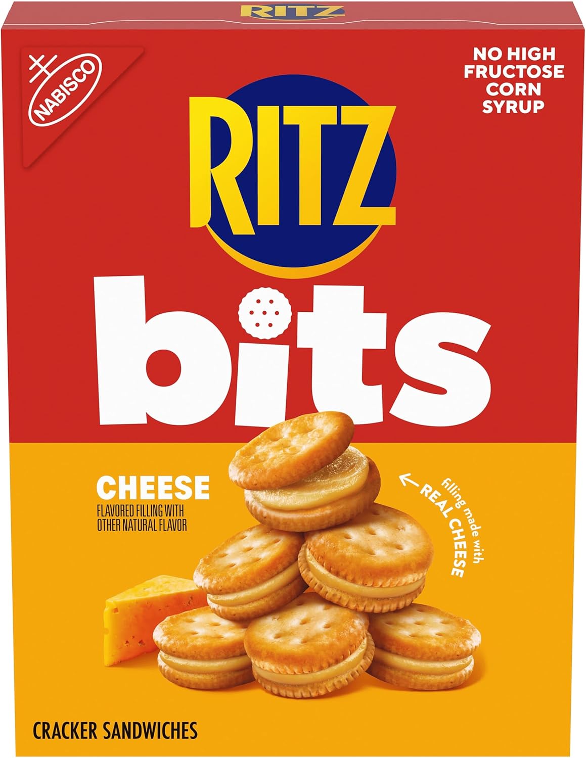 RITZ Bits Cheese Sandwich Crackers, Snacks for Kids and Adults, Lunch Snacks, 8.8 oz