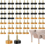 Thinp 20 Pairs High Heel Replacement Tips, 5 Sizes Heel Caps for High Heels U-Shape Highs Heels Repair Caps Non-Slip HeelProtectors Shoes Tips Repair Kit for Boot and Stiletto (Black & Brown)