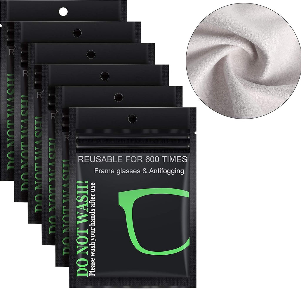 Frienda Anti Fog Wipes Nano Anti Fog Cloth Defog Reusable Cleaning Cloth for Glasses Goggles Motorcycle Helmet Eyeglass Camera Lens (6 Pieces)