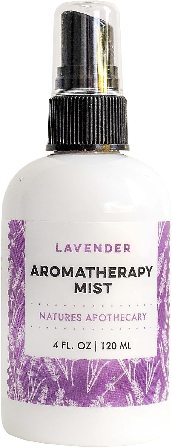 Bed & Body Lavender Aromatherapy Mist | Calm, Relax, Unwind | All-Natural Spray for Linens, Bed, & Body Made with Pure Lavender Essential Oil, Made in USA by Nature's Apothecary (4 oz)