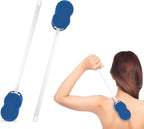 Rehabilitation Advantage Long Handle Bath Sponge – 2-Pack | 18" Extra Long Handle with Soft Blue Hourglass Sponge (4.5" x 2") | Personal Hygiene & Mobility Aid for Seniors, Disabled, Limited Reach