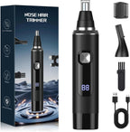 Ginity LED Display Ear and Nose Hair Trimmer Clipper for Men Women,2025 Rechargeable 2 in 1 Professional Painless Eyebrow & Facial Hair Trimmer with Powerful Motor