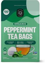 FGO Organic Peppermint Tea, 100 Count, Eco-Conscious Tea Bags, Caffeine Free, Packaging May Vary (Pack of 1)