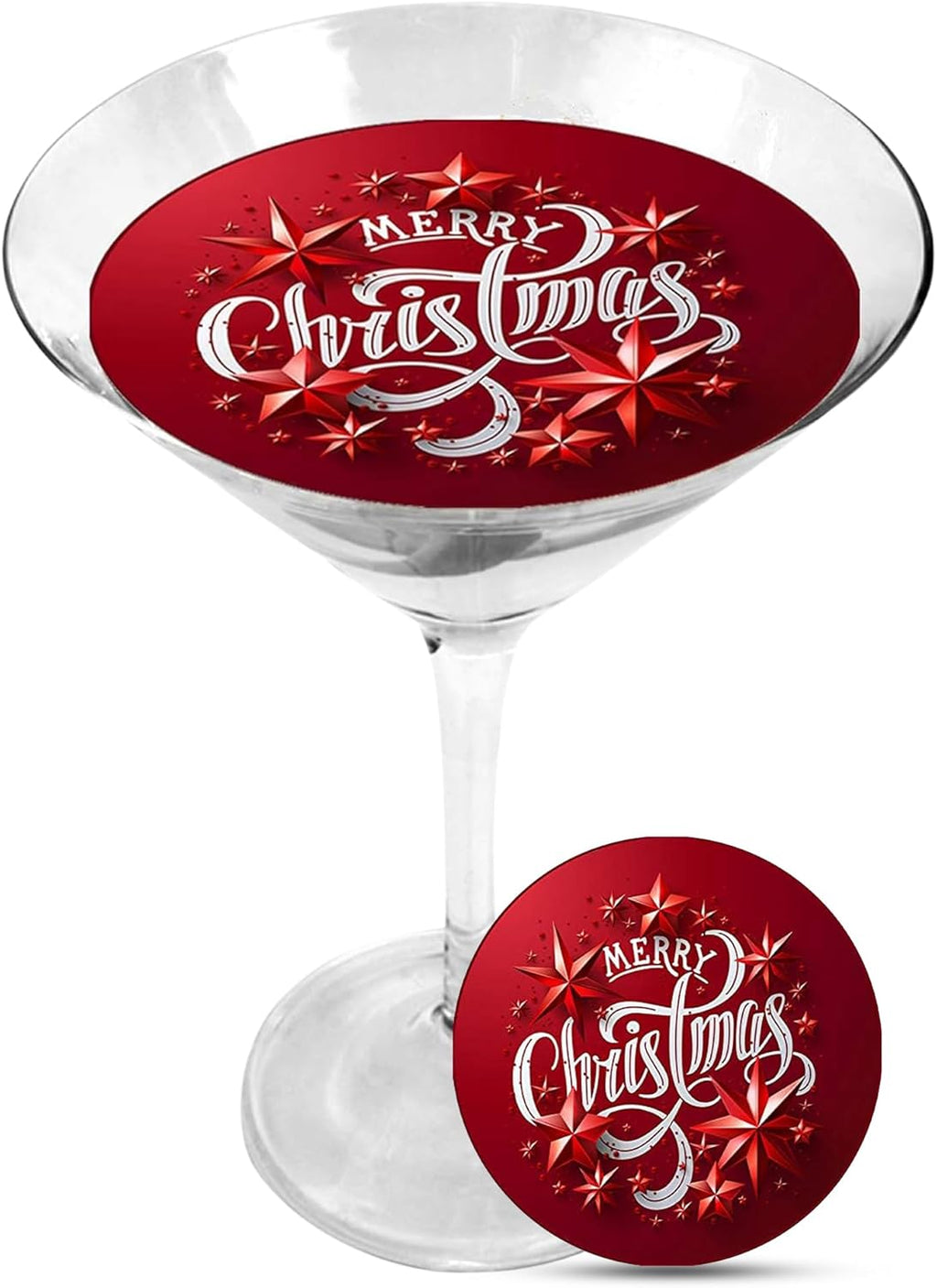 Snowy River Cocktail Toppers (1x6 Pack) - All Natural Edible Topper for Cocktails, Milk Shakes, Cakes and Ice Cream (Merry Christmas)