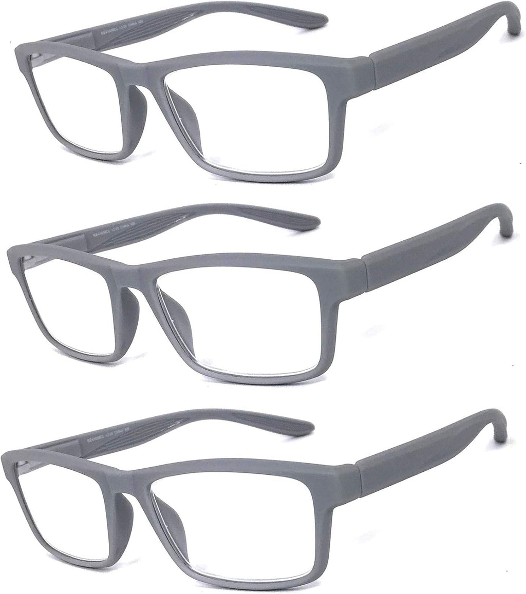 Men Women Retro Square Rubberized Frame Reading Glasses Spring Hinges