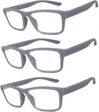 Men Women Retro Square Rubberized Frame Reading Glasses Spring Hinges