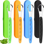 4 Pcs Tongue Scraper Cleaner Adults and Kids Stainless Steel Tongue Brush Metal Tongue Scraper Reduce Bad Breath with Travel Cases for Men Women Oral Mouth, Orange, Black, Green and Blue
