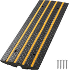 VEVOR Car Driveway Rubber Curb Ramp, 1 Pack 4FT Long Heavy Duty Low Profile Slope Ramps, 2.6’’ Rise, 33069 lbs Load Capacity, Reflective Safety Strips, for Vehicles, RVs, and Wheelchairs