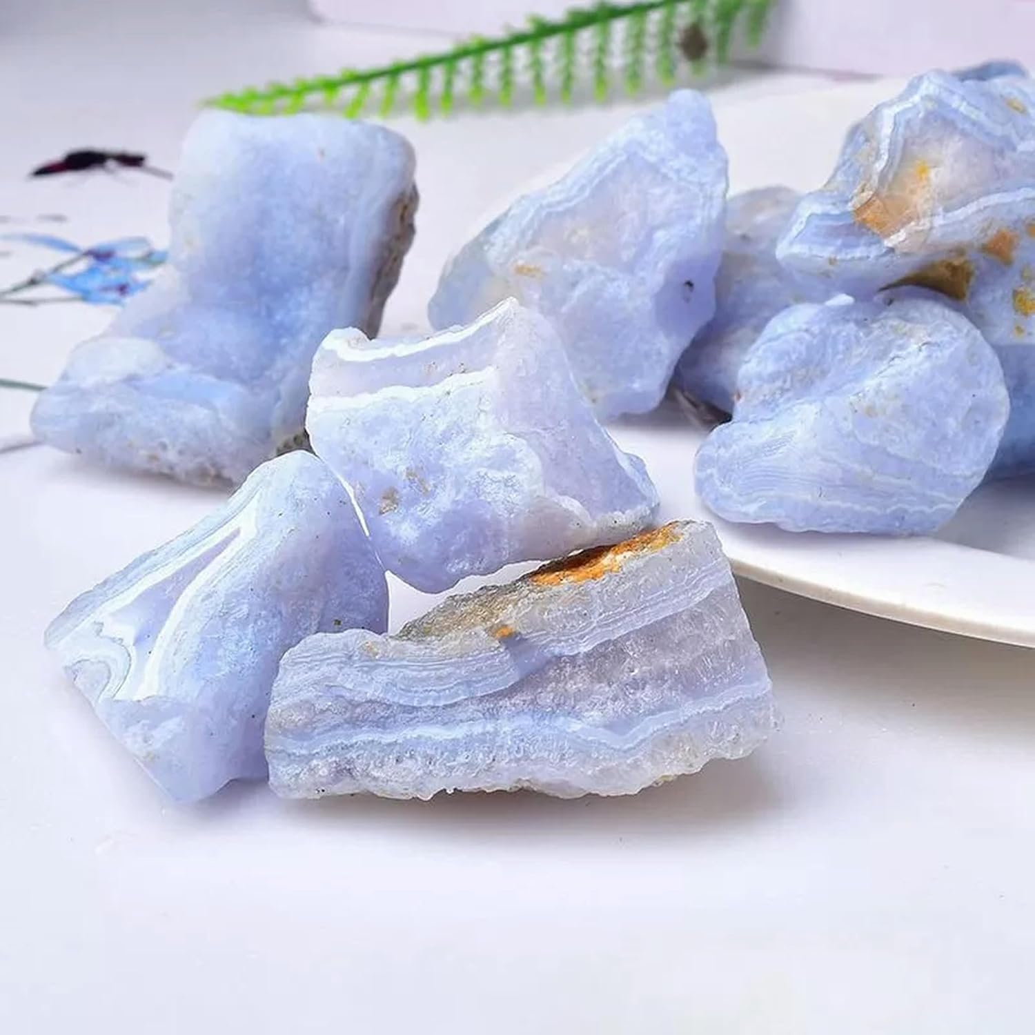 50-80g Natural Blue Chalcedony Agate Raw Stone Quartz Specimens