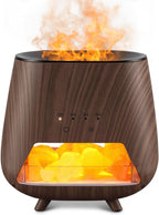 Essential Oil Diffuser for Home: 200ml Aromatherapy Diffuser with Himalayan Pink Salt Rock, Cool Mist Humidifier with Auto Off Function and 9 Colors LED Night Light for Bedroom, Black