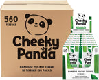 The Cheeky Panda Bamboo Travel Tissues Bulk | 56 x Plastic Free Travel Tissue Packs | 560 Super Soft Pocket Tissues