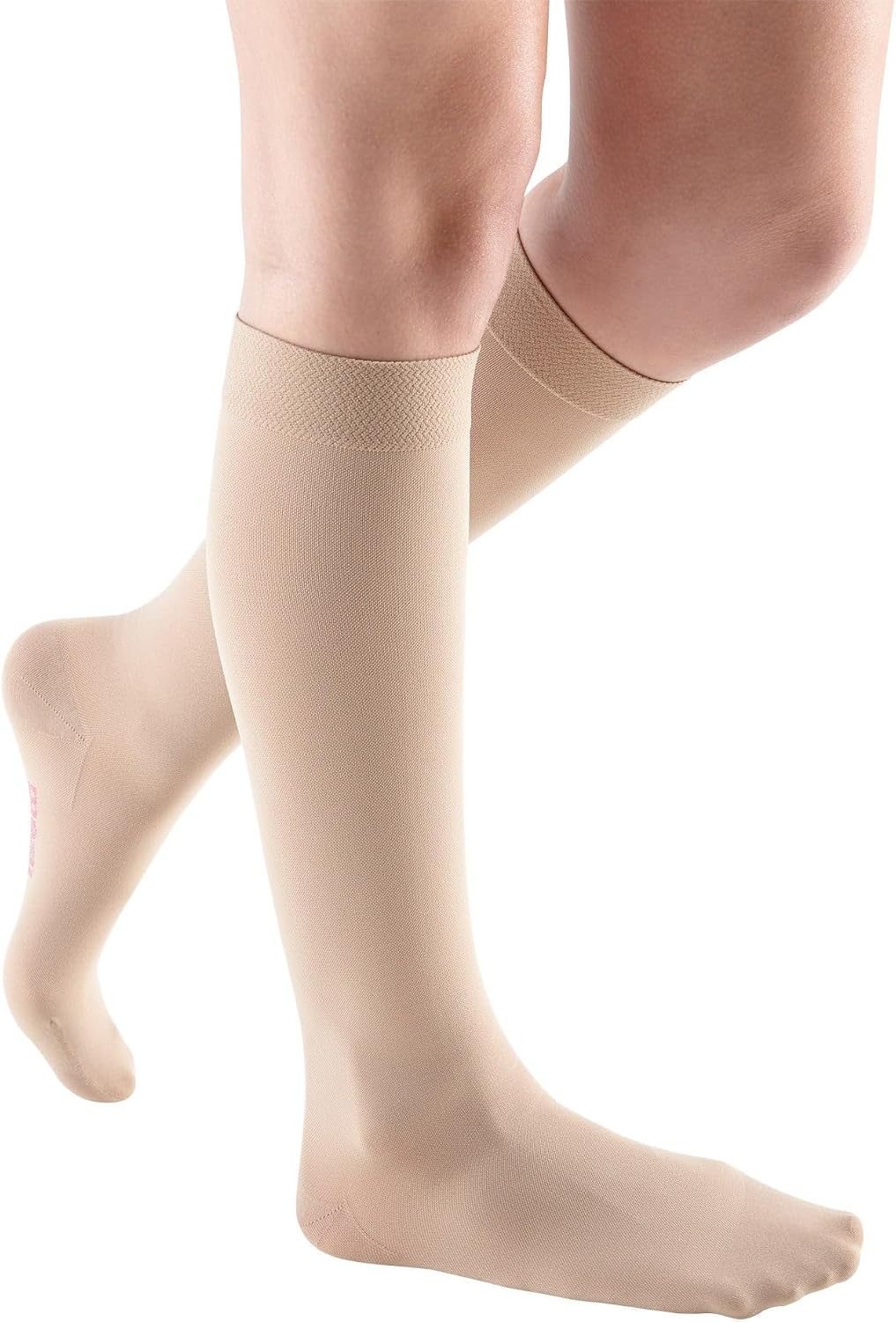 Mediven Comfort Women’s 20–30 mmHg Knee High Compression Stockings, Closed Toe, Semi-Transparent, Soft & Breathable Support for Leg Circulation, Work & Travel, III, Petite, Sandstone