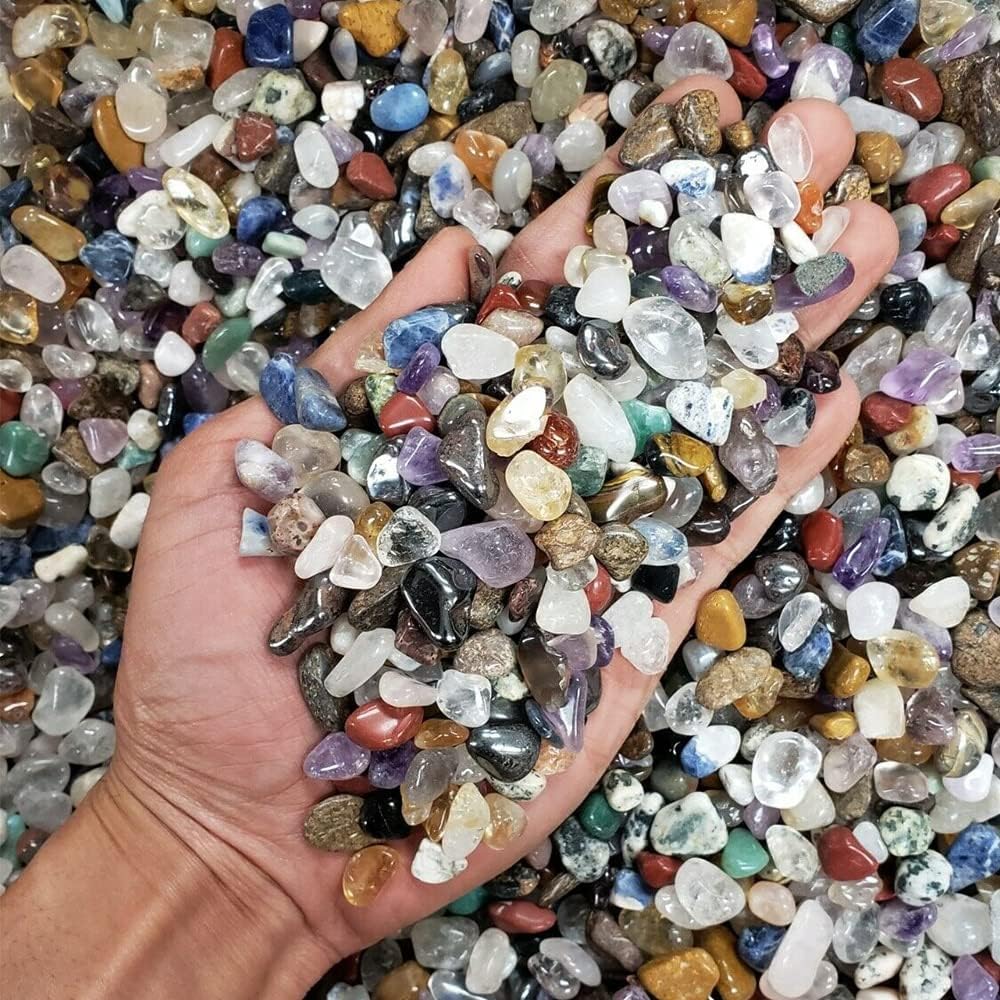 Bulk Lot Mixed Natural Polishing Tumbled Crystal Chips Assorted Stone Reiki Healing Crystal Gemstone Fish Tank Garden Decoration (Size : 100g)
